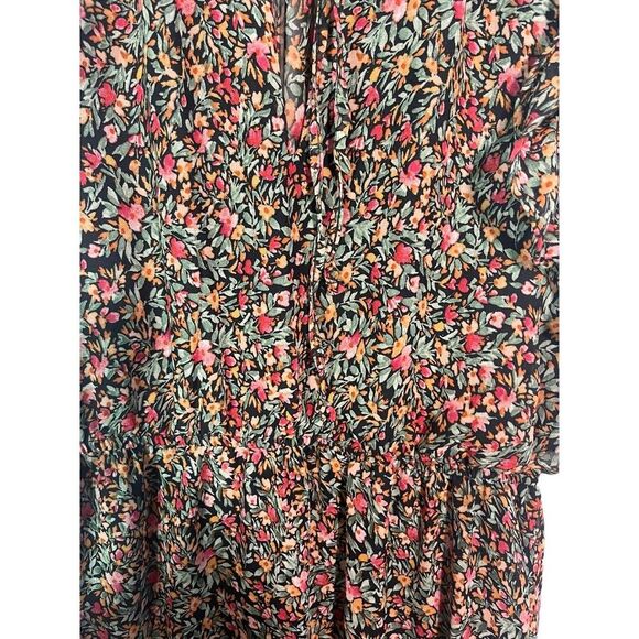 BB Dakota by Steve Madden Floral Tiered Midi Dress Small Boho Fall - Picture 8 of 11